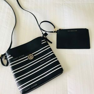 NWOT Tommy Hilfiger striped crossbody & wristlet